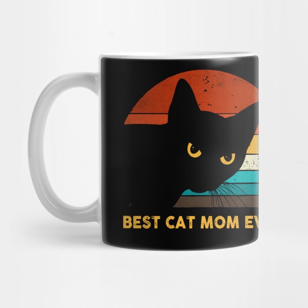 Vintage Best Cat Mom Ever Black Cat Gift Shirt by HomerNewbergereq